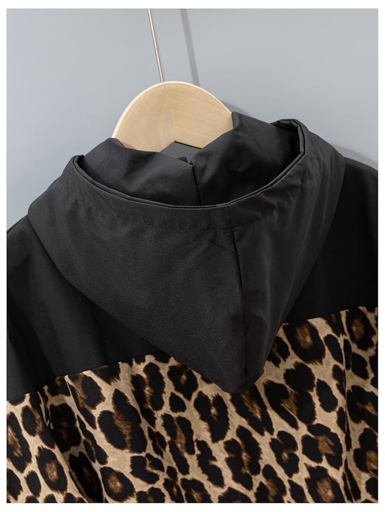Amazon.com: RoseSeek Girl's Leopard Print Zip Up Hooded